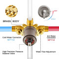 Banheiro aquacúbico Banheiro Misturezeiro de água Conjunto de água Montada com parede Brass de bronze torneira de chuveiro de níquel